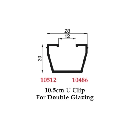 10.5 cm U Clip For Double Glazing - 10512 10486
