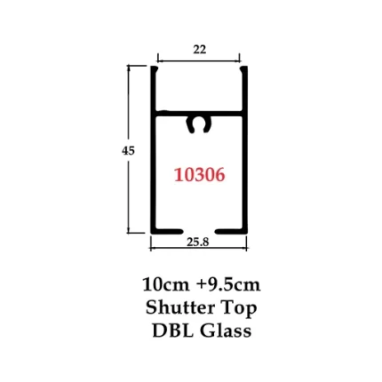 10 cm + 9.5 cm Shutter Top DBL Glass - 10306