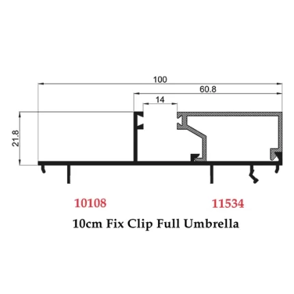 10 cm Fix Clip Full Umbrella - 10108 11534