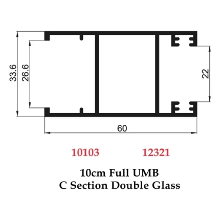 10 cm Full UMВ C Section Double Glass - 10103 12321