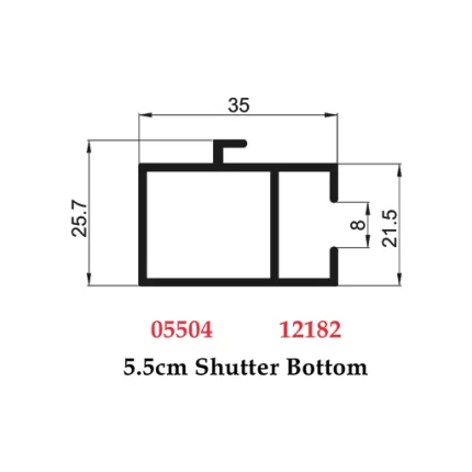 5.5 cm Shutter Bottom - 05504 12182