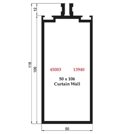 50 x 106 Curtain Wall - 45003 13940