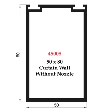50 x 80 Curtain Wall Without Nozzle - 45008