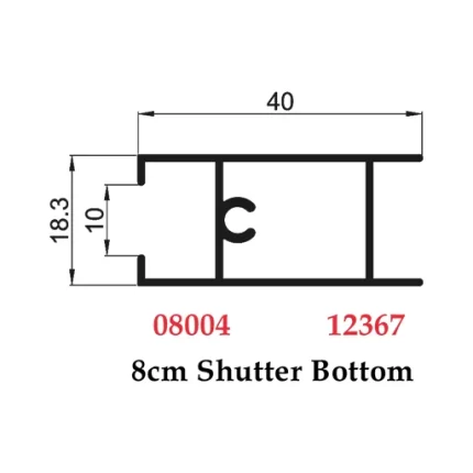 8 cm Shutter Bottom - 08004 12367