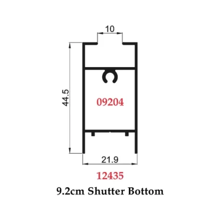 9.2 cm Shutter Bottom - 09204 12435