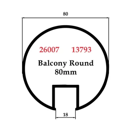 Balcony Round 80mm - 26007 13793