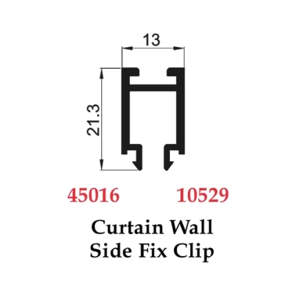 Curtain Wall Side Fix Clip - 45016 10529