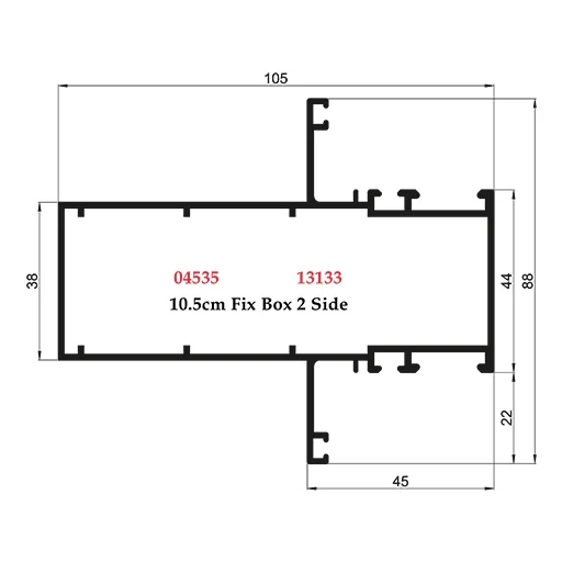10.5cm Fix Box 2 Side 10.5 cm Fix Box 2 Side - 04535 13133