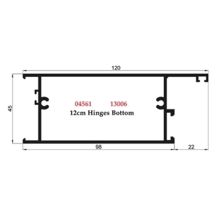 12 cm Hinges Bottom - 04561 13006
