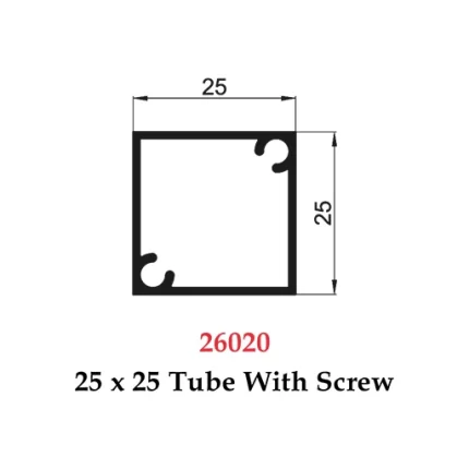 25 x 25 Tube With Screw - 26020