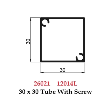 30 x 30 Tube With Screw - 26021 12014L