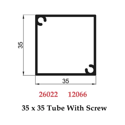35 x 35 Tube With Screw - 26022 12066