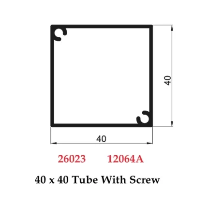 40 x 40 Tube With Screw - 26023 12064A