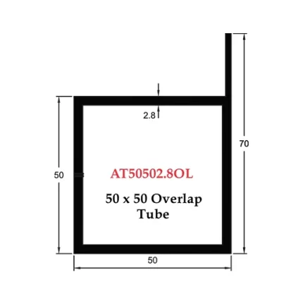 50 x 50 Overlap Tube - AT50502.8OL