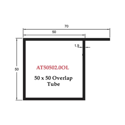 50 x 50 Overlap Tube - AT50502.0OL