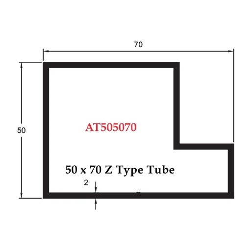 50 x 70 Z Type Tube 50 x 70 Z Type Tube - AT505070
