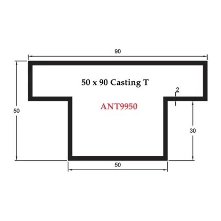 50 x 90 Casting T - ANT9950