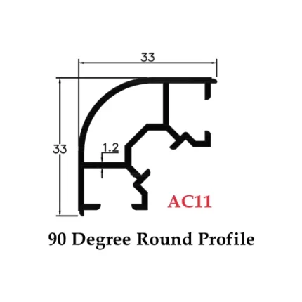 90 Degree Round Profile - AC11