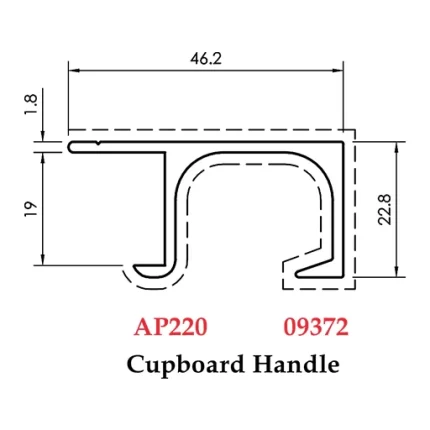 Cupboard Handle - AP220 09372