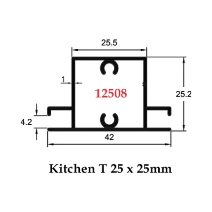 Kitchen T 25 x 25mm - 12508
