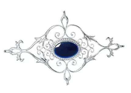 Silver Crown Design with Blue Crystal for Georgian Bar Design Image
