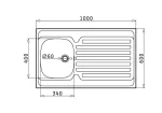 Pyramis Kitchen Sink International (100X60) 1B 1D