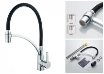 Single Lever Black Sink Mixer Tap with Swivel Spout A4890F-3