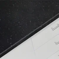 Solid Surface Midnight Black 76x367cm 12mm